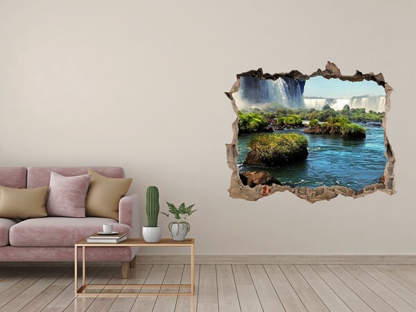 Hole wall sticker Waterfalls and a green oasis