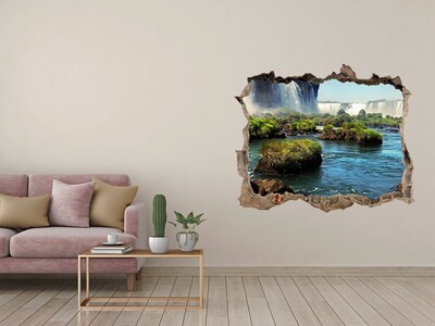 Hole wall sticker Waterfalls and a green oasis