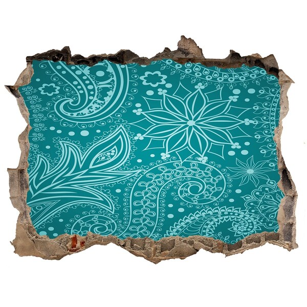 Hole wall sticker Turquoise pattern on a stone background