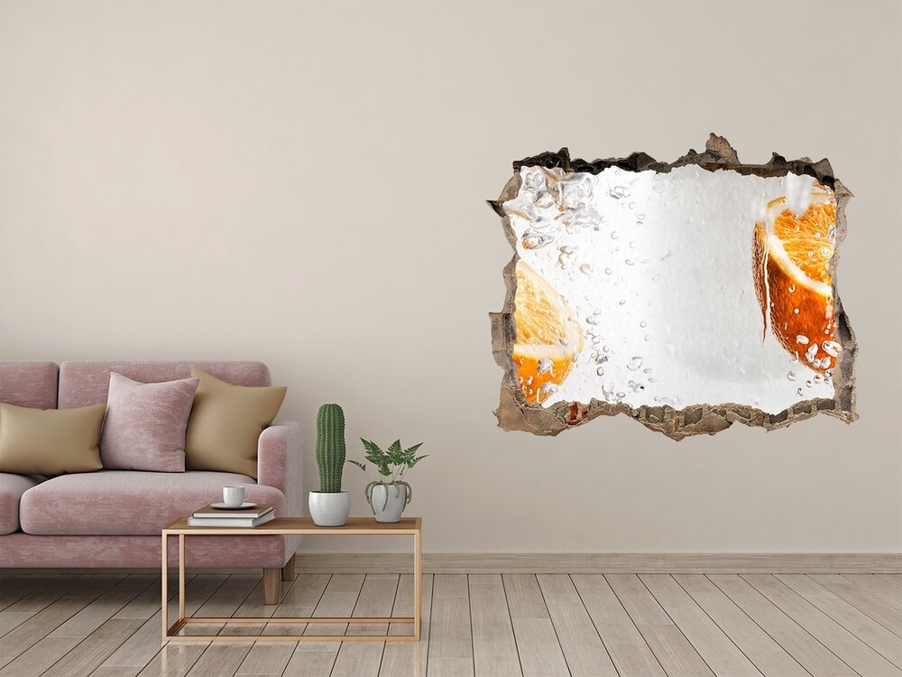 Hole wall sticker Oranges under water