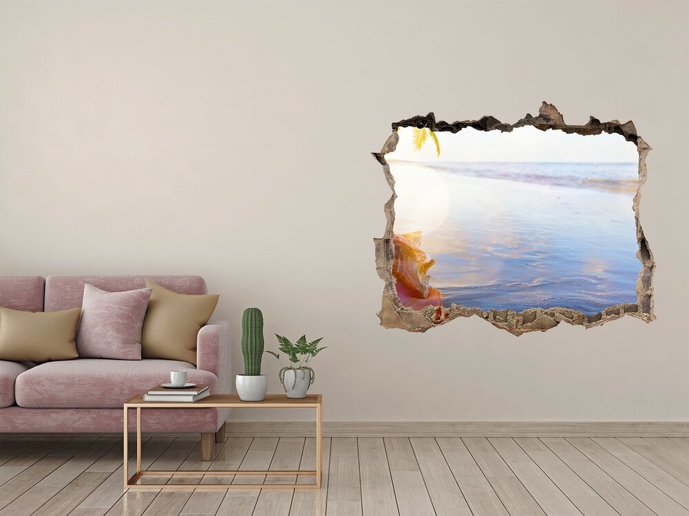 Hole in the wall sticker Beach shell