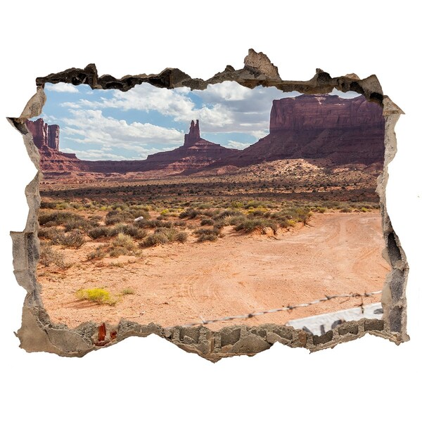 Hole wall sticker View of Monument Valley