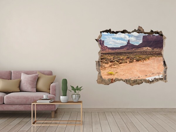 Hole wall sticker View of Monument Valley