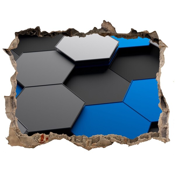 Hole in the wall sticker Modern hexagons in the wall