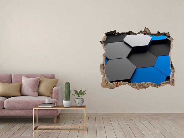 Hole in the wall sticker Modern hexagons in the wall