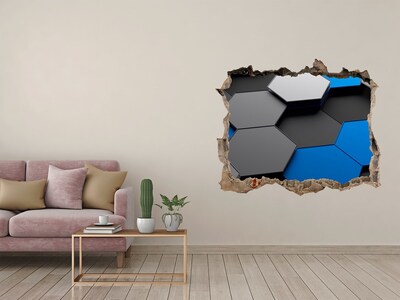Hole in the wall sticker Modern hexagons in the wall