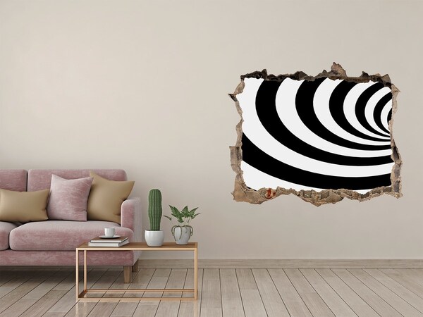 Hole in the wall sticker Striped spiral