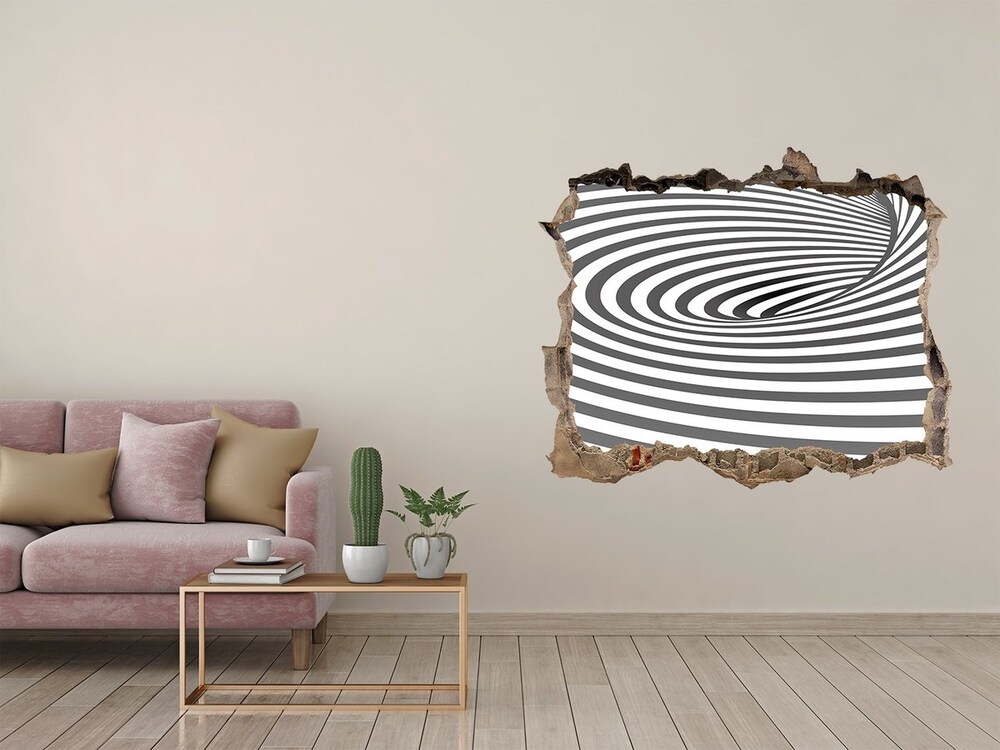 3D wall hole wallpaper Striped spiral