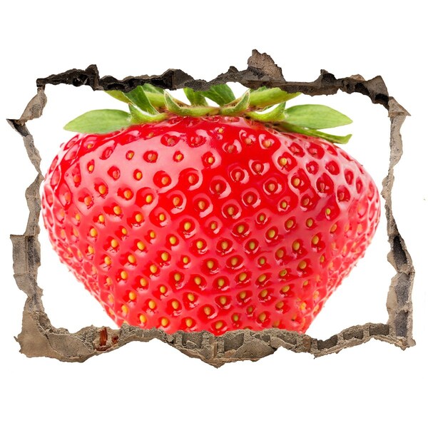 3D wall hole wallpaper Strawberry