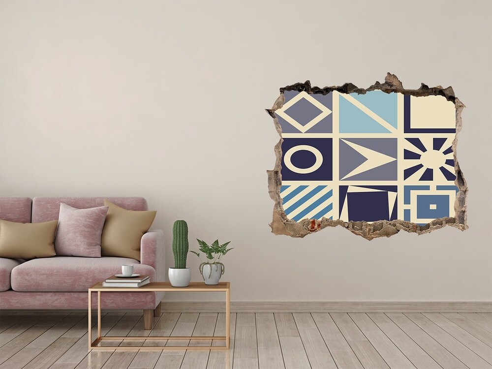 Hole in the wall decal Geometric background