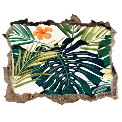 Hole in the wall decal A tropical paradise among the leaves