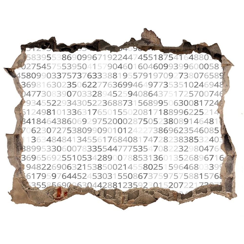 3D wall hole wallpaper Binary code