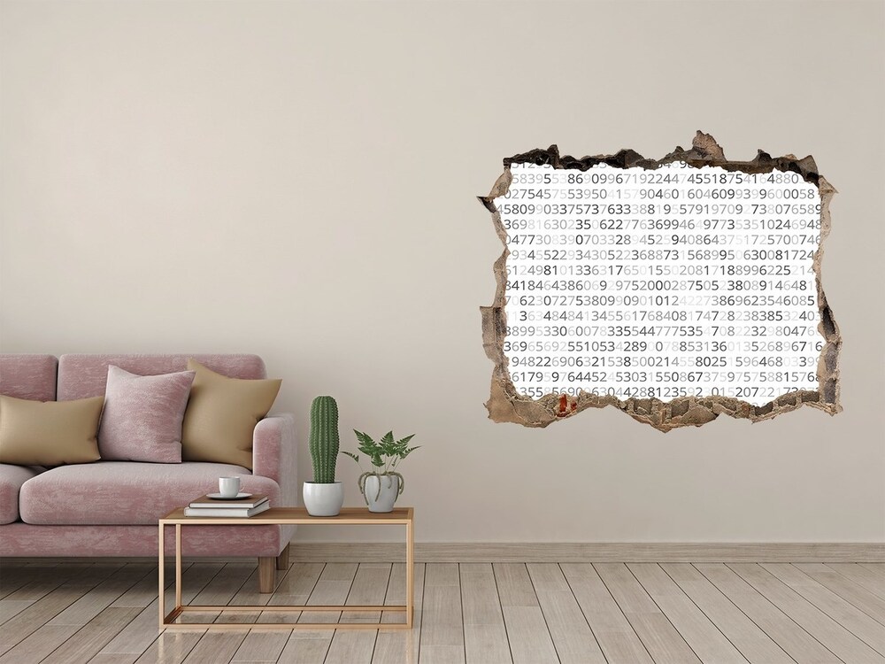 3D wall hole wallpaper Binary code