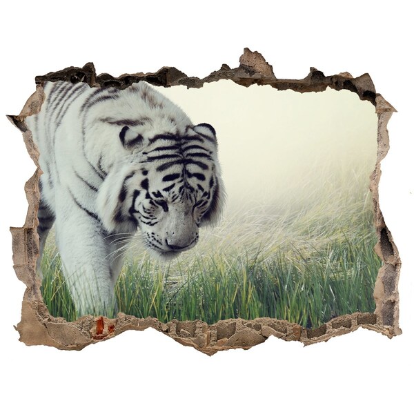 Hole in the wall sticker White Tiger