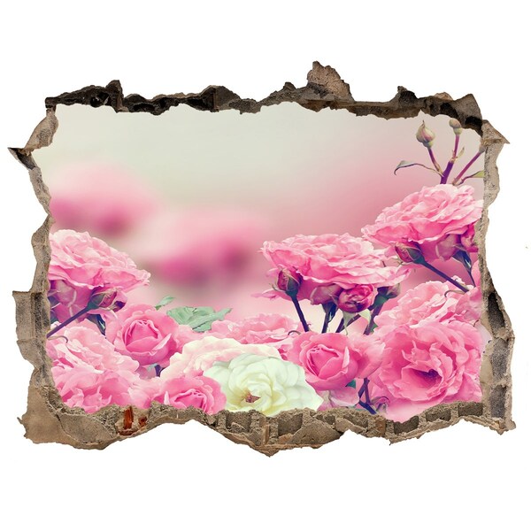 Hole wall sticker A flower paradise behind the wall