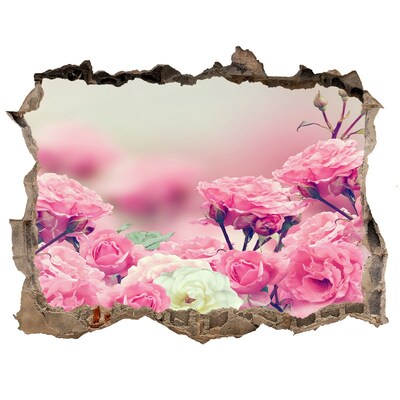 Hole wall sticker A flower paradise behind the wall