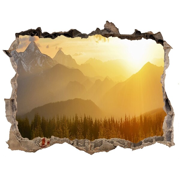 Hole in the wall decal Sunset of the mountain