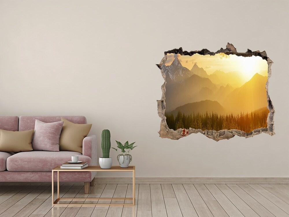 Hole in the wall decal Sunset of the mountain