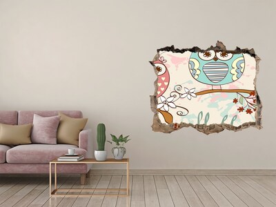 Hole wall sticker Owls