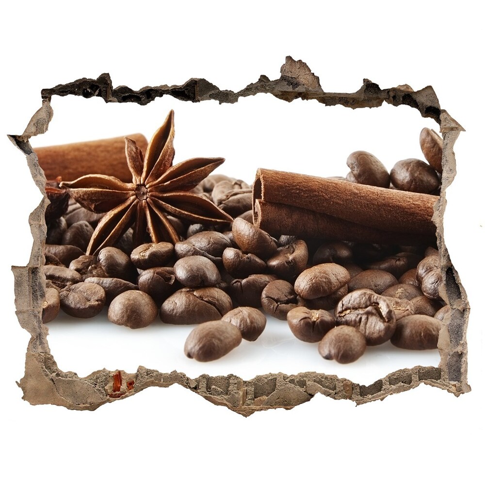 Hole wall sticker Cinnamon coffee beans