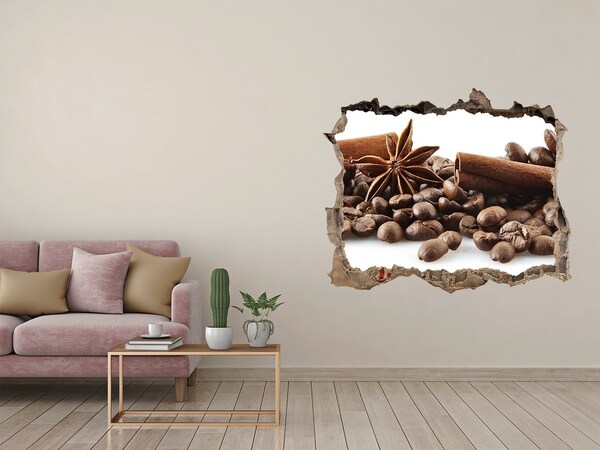 Hole wall sticker Cinnamon coffee beans