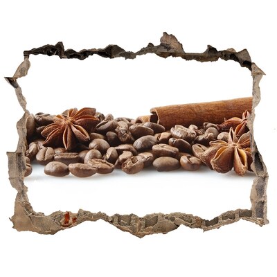 Hole wall sticker Cinnamon coffee beans