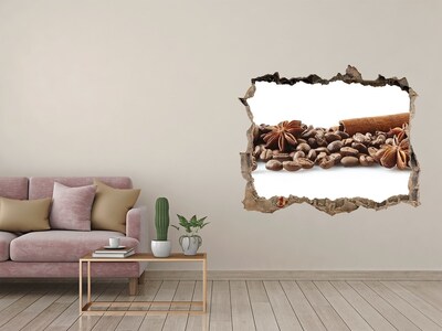 Hole wall sticker Cinnamon coffee beans