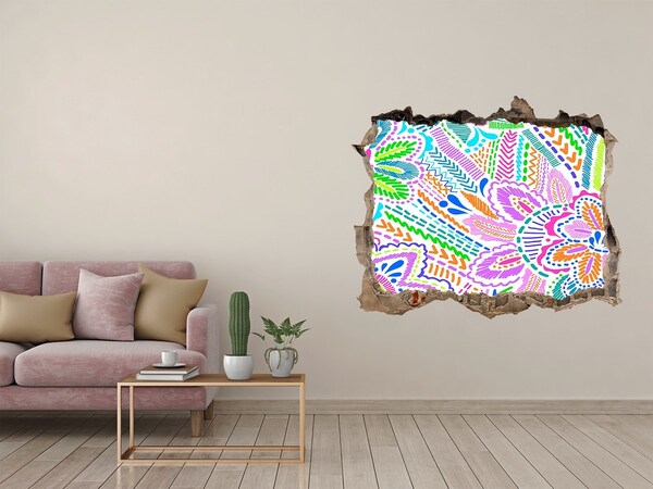 Hole wall sticker Floral pattern