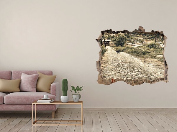 Hole in the wall decal Two dogs on the hill