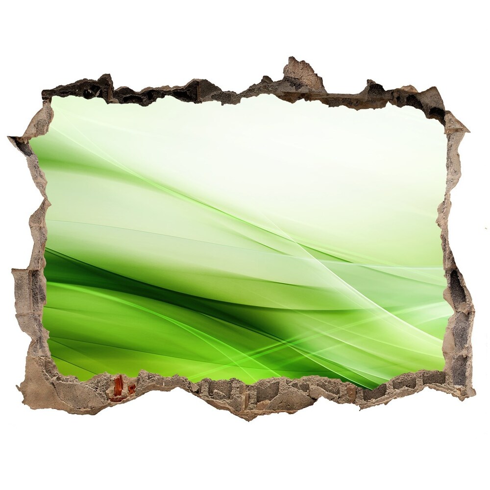 Hole in the wall sticker Green waves