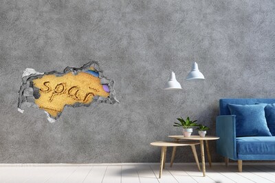 Hole in the wall sticker Spain inscription