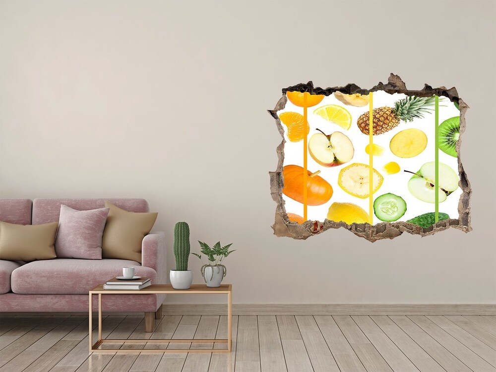 Hole in the wall decal Fruits and vegetables