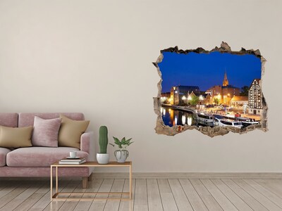 Hole in the wall sticker Bydgoszcz at night