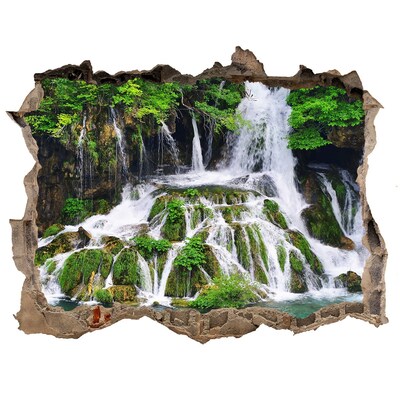 Hole in the wall decal Waterfall in the mountains