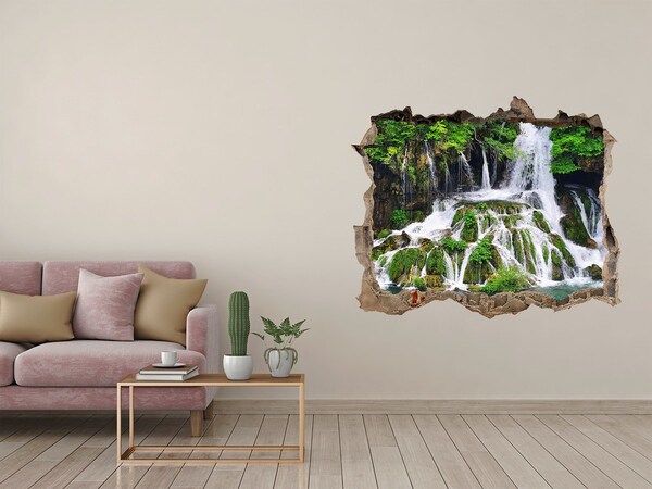 Hole in the wall decal Waterfall in the mountains