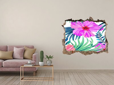 Hole in the wall sticker Tropical paradise behind the wall
