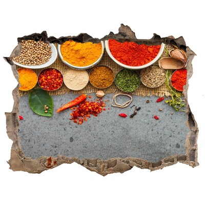 Hole wall sticker A kitchen full of spices