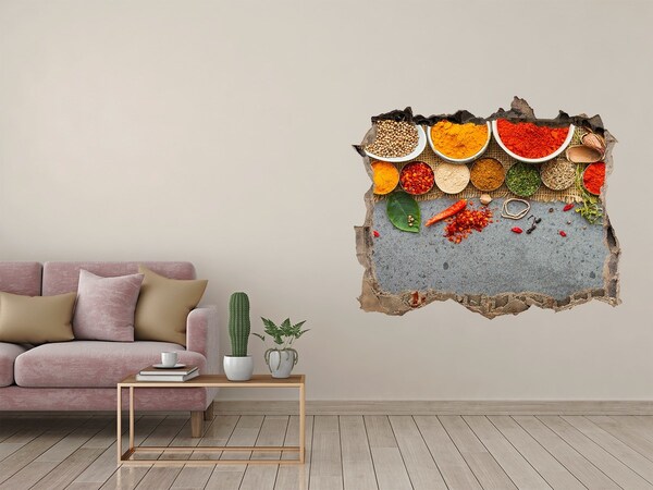 Hole wall sticker A kitchen full of spices