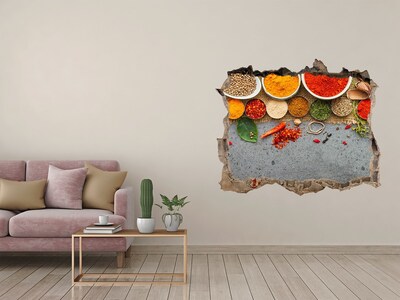Hole wall sticker A kitchen full of spices