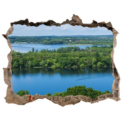 Hole in the wall decal View of the lake among the greenery