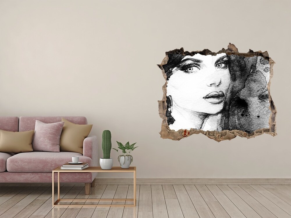 Hole in the wall decal Woman Portrait