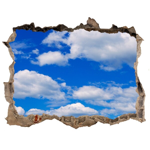 Hole wall sticker Blue sky with clouds