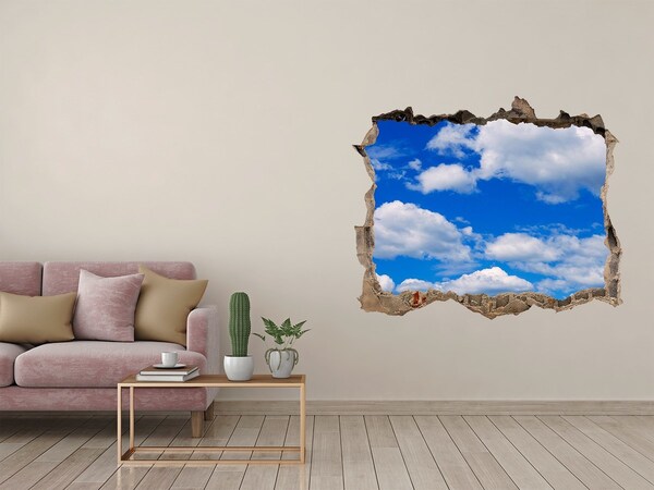 Hole wall sticker Blue sky with clouds