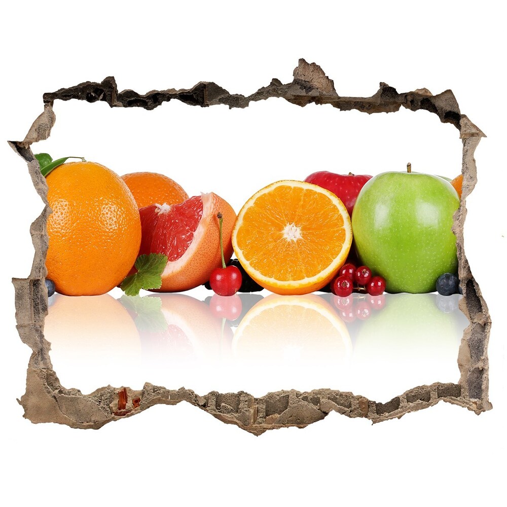 Hole wall sticker Colorful fruit