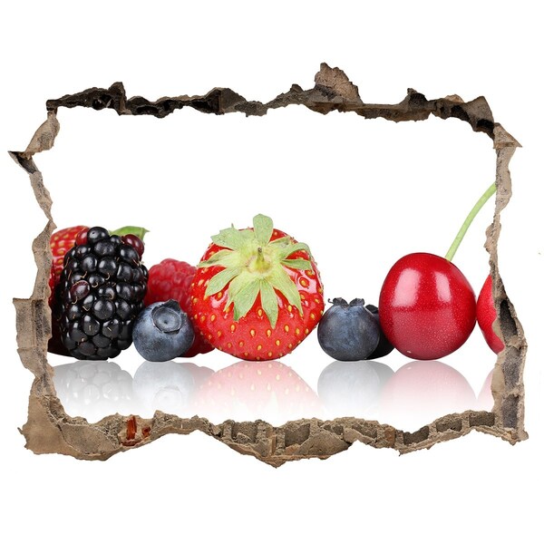 Hole wall sticker Fruit in a row