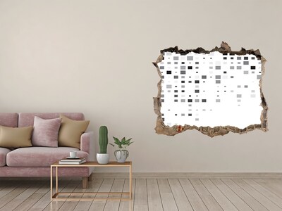 3D wall hole Dilapidated wall with digital pattern