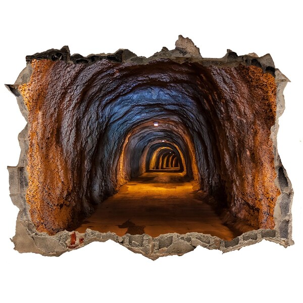 Hole wall sticker Underground tunnel