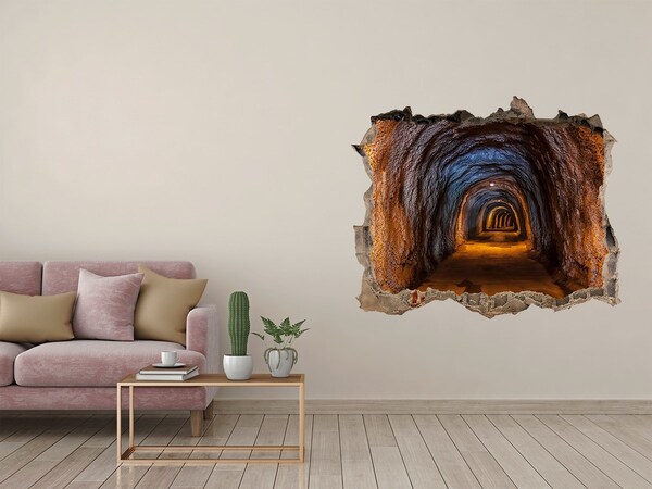 Hole wall sticker Underground tunnel