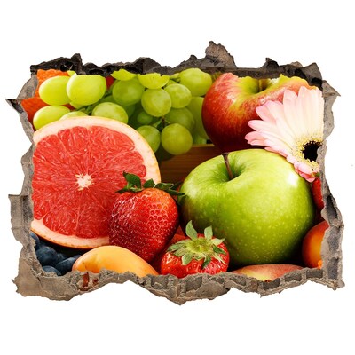 Hole wall sticker Colorful fruit