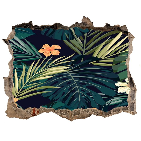 Hole in the wall sticker Tropical leaves